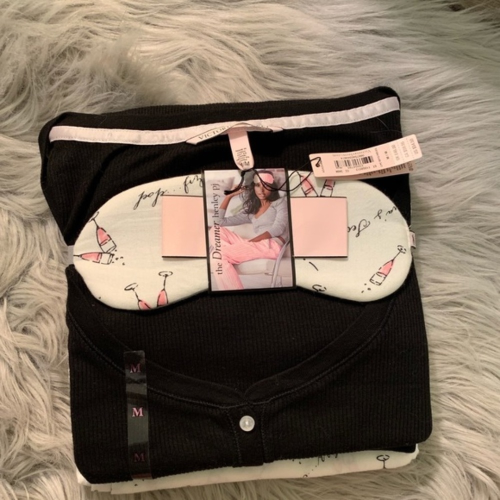 VS Champagne Henley PJ Set - Sz M (NWOT)